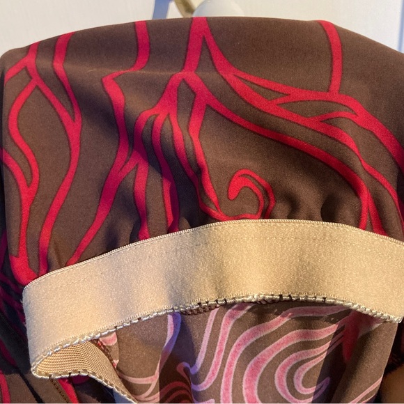 Athleta Sport Dress, size S. Chocolate brown with magenta floral swirl pattern. - Picture 5 of 9